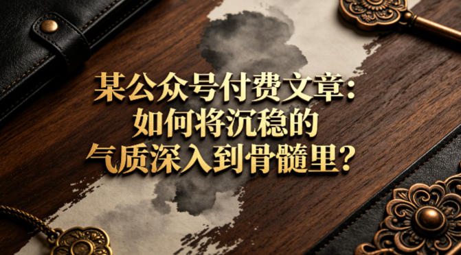 某公众号付费文章：如何将沉稳的气质深入到骨髓里？| 网创圈
