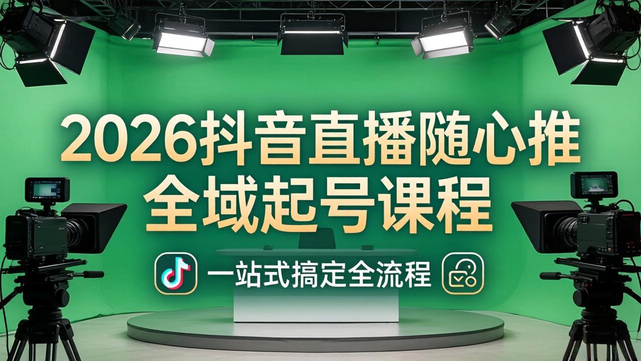 2026抖音直播随心推全域起号课程：一站式搞定直播起号、稳号、放量全流程(更新4月| 网创圈