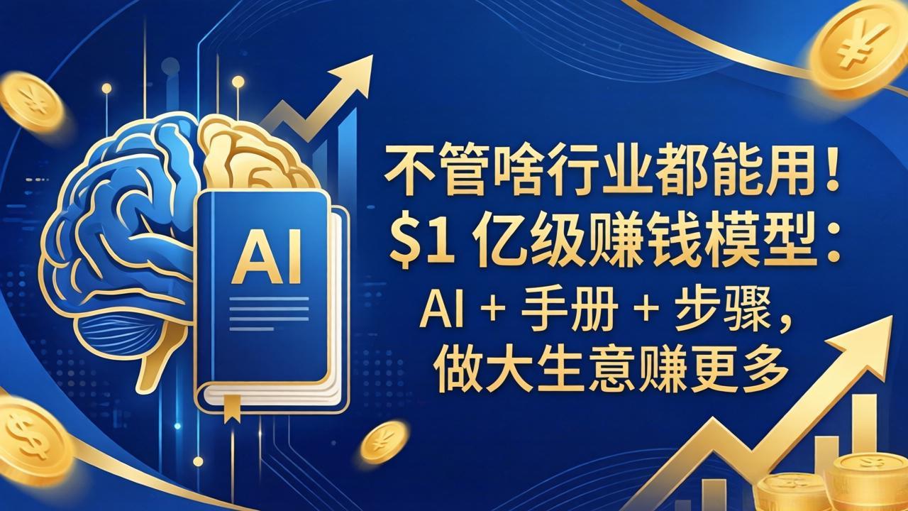 不管啥行业都能用！$1 亿级赚钱模型：AI + 手册 + 步骤，做大生意赚更多| 网创圈