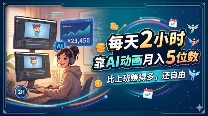 每天 2 小时，靠 AI 动画月入 5 位数，比上班赚得多，还自由| 网创圈