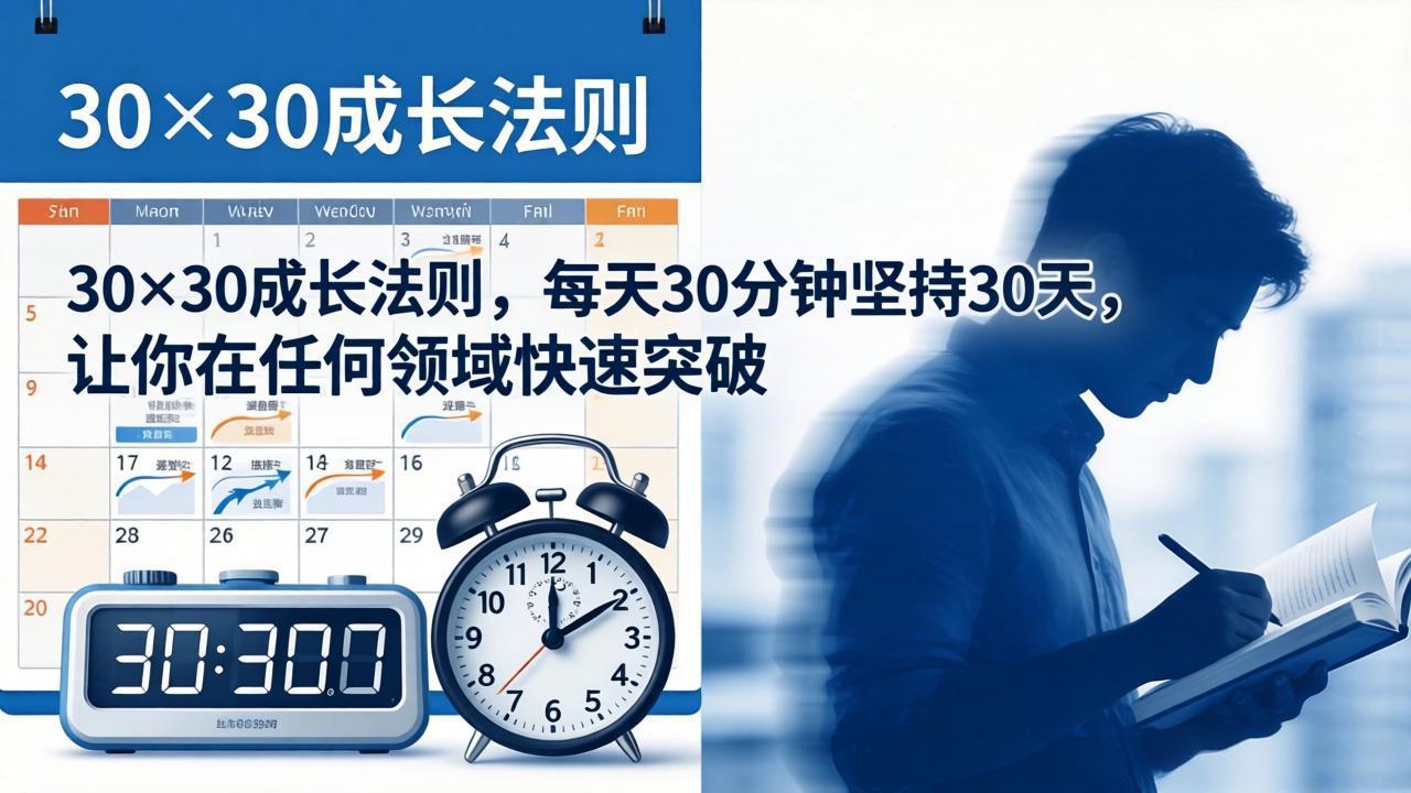 付费文章：30×30成长法则，每天30分钟坚持30天，让你在任何领域快速突破| 网创圈