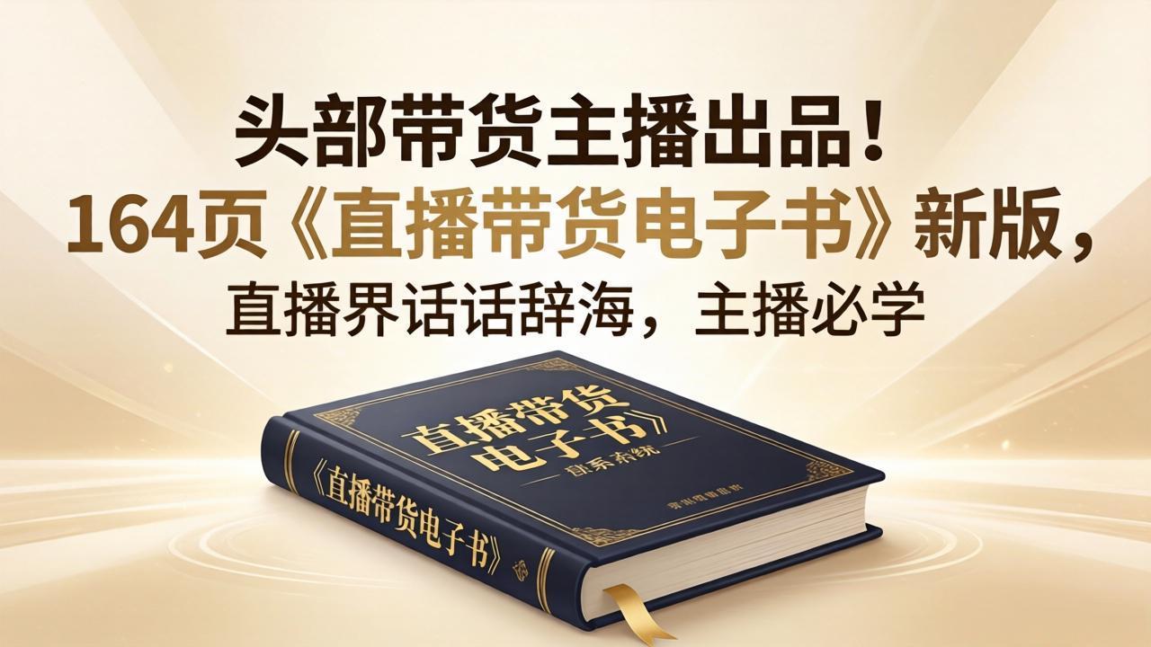头部带货主播出品！164页《直播带货电子书》新版，直播界话术辞海，主播必学| 网创圈