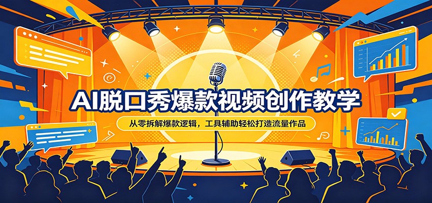 AI脱口秀爆款视频创作教学：从零拆解爆款逻辑，工具辅助轻松打造流量作品| 网创圈