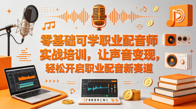 零基础可学职业配音师实战培训，让声音变现，轻松开启职业配音新赛道| 网创圈