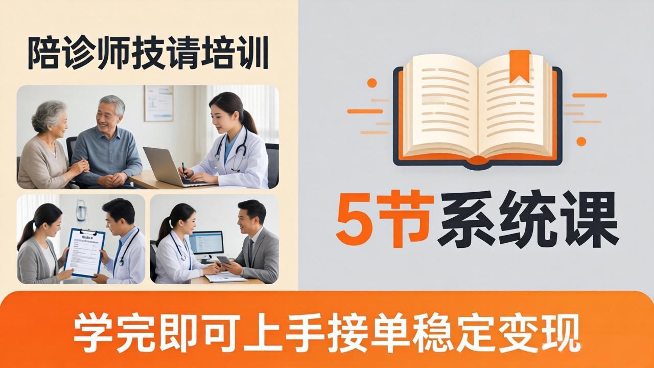 想做陪诊师不知从何下手？5节系统课教你掌握核心技能，学完即可上手接单稳定变现| 网创圈