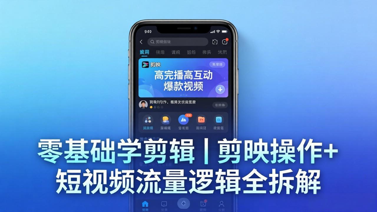 【零基础学剪辑】剪映操作+短视频流量逻辑全拆解｜手把手教你剪出高完播高互动爆款视频| 网创圈