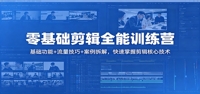 零基础剪辑全能训练营：基础功能+流量技巧+案例拆解，快速掌握剪辑核心技术| 网创圈