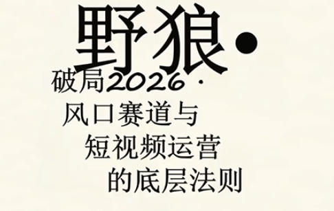 野狼团队·多平台实操运营课，覆盖AI口播、服装、好物、漫剪等热门玩法(更新4月)| 网创圈
