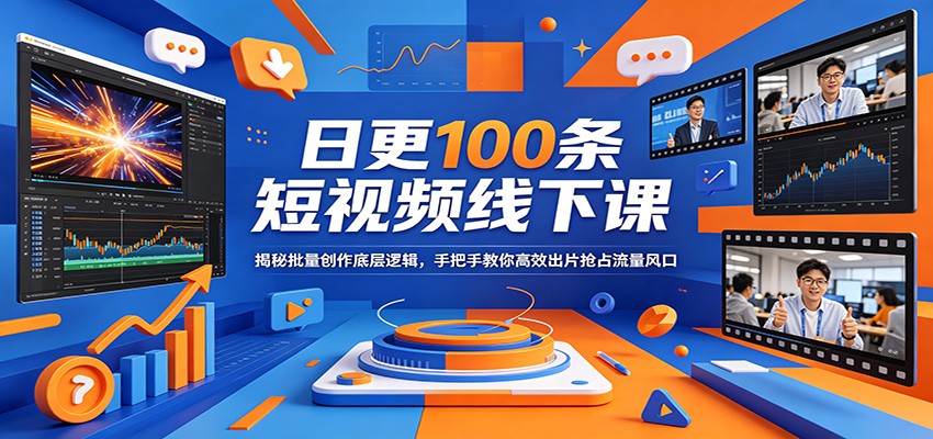 日更100条短视频线下课：揭秘批量创作底层逻辑，手把手教你高效出片抢占流量风口| 网创圈