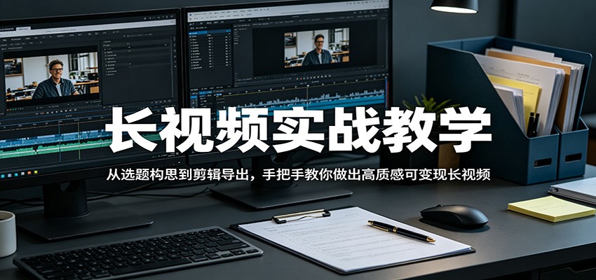 长视频实战教学，从选题构思到剪辑导出，手把手教你做出高质感可变现长视频| 网创圈