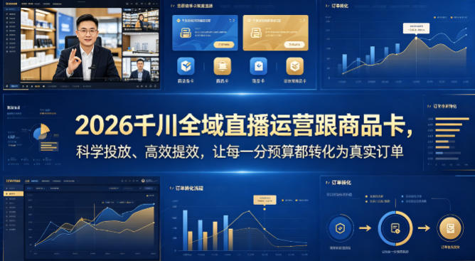 2026千川全域直播运营跟商品卡，科学投放、高效提效，让每一分预算都转化为真实订单| 网创圈