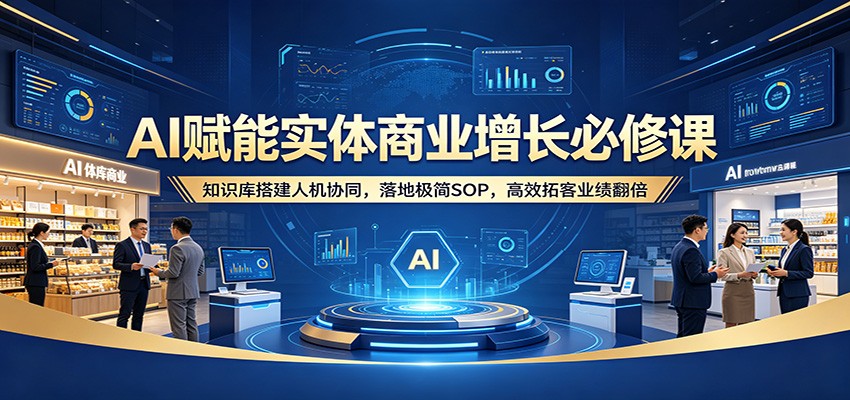 AI赋能实体商业增长必修课：知识库搭建人机协同，落地极简SOP，高效拓客业绩翻倍| 网创圈