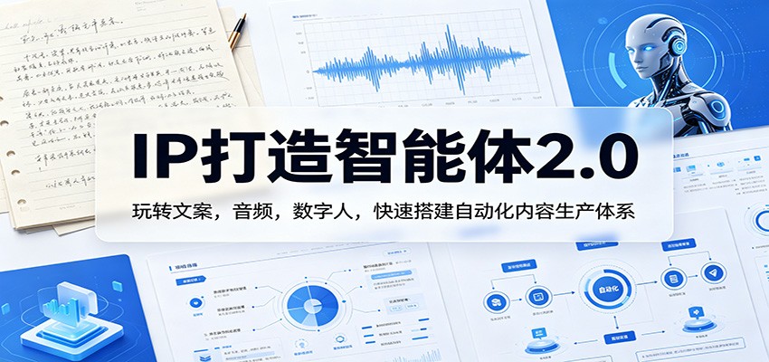 IP打造智能体2.0：玩转文案，音频，数字人，快速搭建自动化内容生产体系| 网创圈