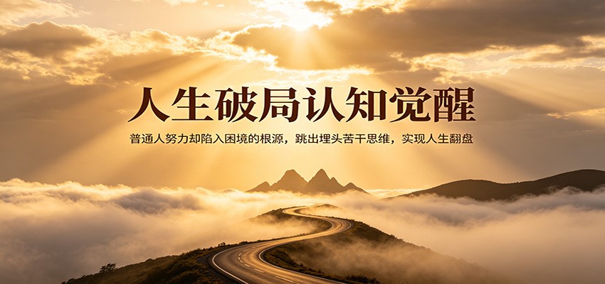 人生破局认知觉醒，普通人努力却陷入困境的根源，跳出埋头苦干思维，实现人生翻盘| 网创圈