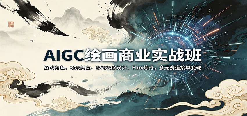AIGC绘画商业实战班：游戏角色，场景美宣，影视概念设计，Flux炼丹，多元赛道接单变现| 网创圈