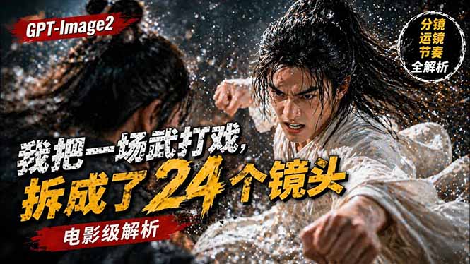 用GPT-Image2，把一段武打对决拆成24个连续镜头，从人物建立、动作衔接、运镜节奏，到情绪爆发| 网创圈