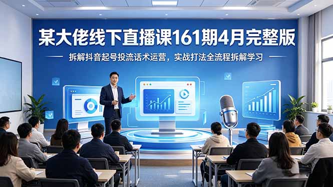 某大佬线下直播课161期4月完整版，拆解抖音起号投流话术运营，实战打法全流程拆解学习| 网创圈