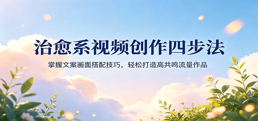 治愈系视频创作四步法：掌握文案画面搭配技巧，轻松打造高共鸣流量作品| 网创圈