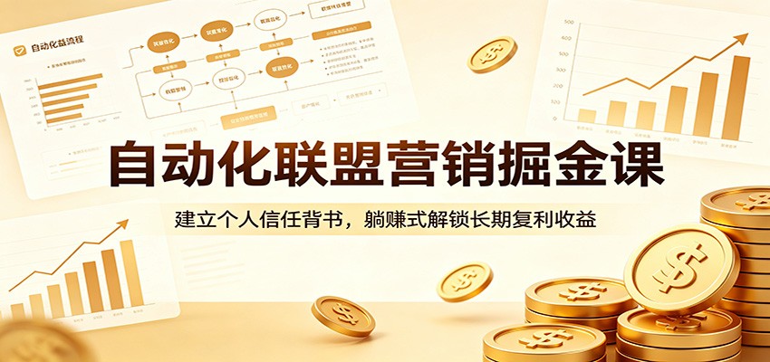 自动化联盟营销掘金课：建立个人信任背书，躺赚式解锁长期复利收益| 网创圈