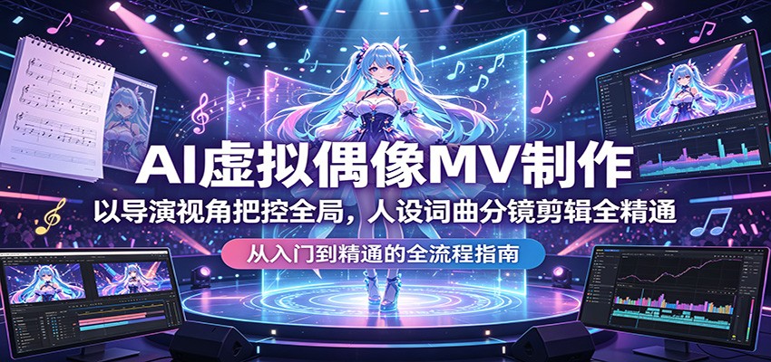 AI虚拟偶像MV制作：以导演视角把控全局，人设词曲分镜剪辑全精通| 网创圈