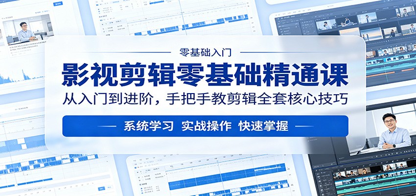 影视剪辑零基础精通课：从入门到进阶，手把手教剪辑全套核心技巧| 网创圈