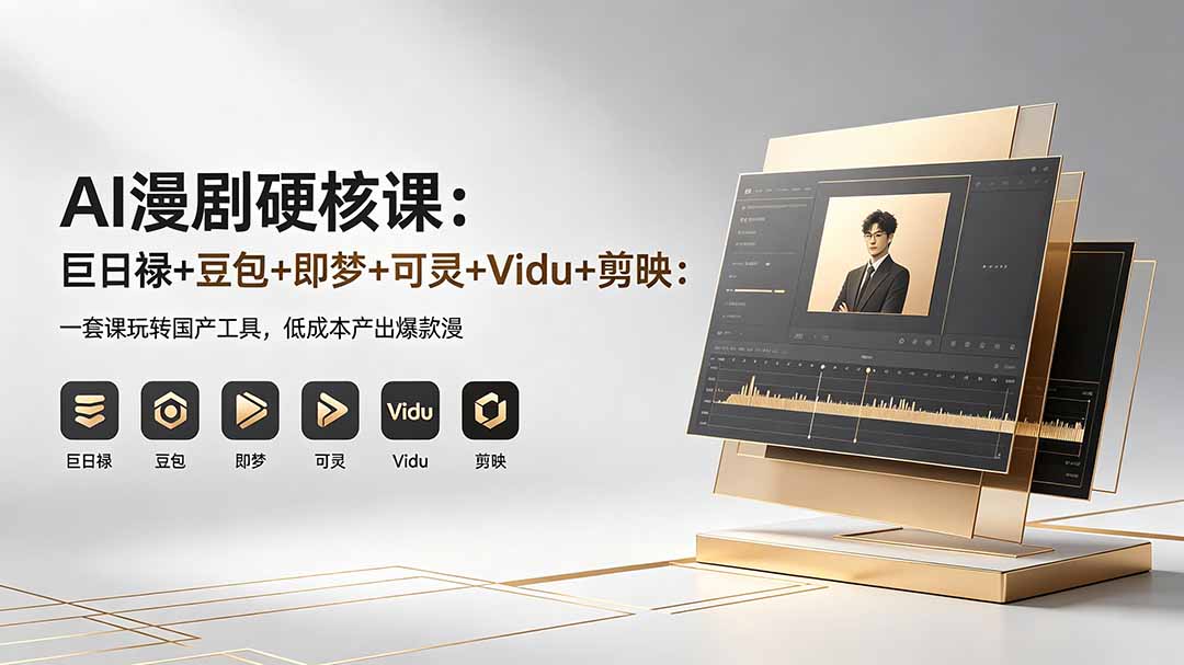 AI漫剧硬核课：巨日禄+豆包+即梦+可灵+Vidu+剪映：一套课玩转国产工具，低成本产出爆款漫剧| 网创圈