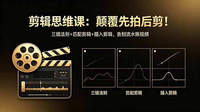 剪辑思维课：颠覆先拍后剪！三镜法则+匹配剪辑+插入剪辑，告别流水账视频| 网创圈