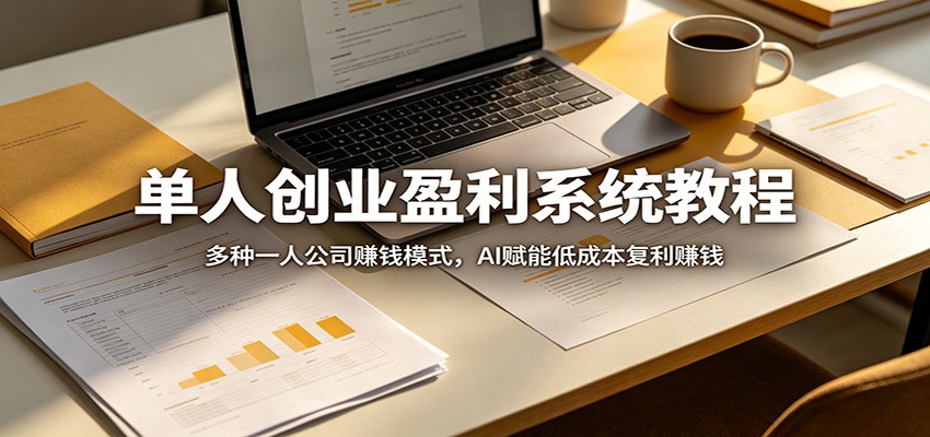 单人创业盈利系统教程：多种一人公司赚钱模式，AI赋能低成本复利赚钱| 网创圈