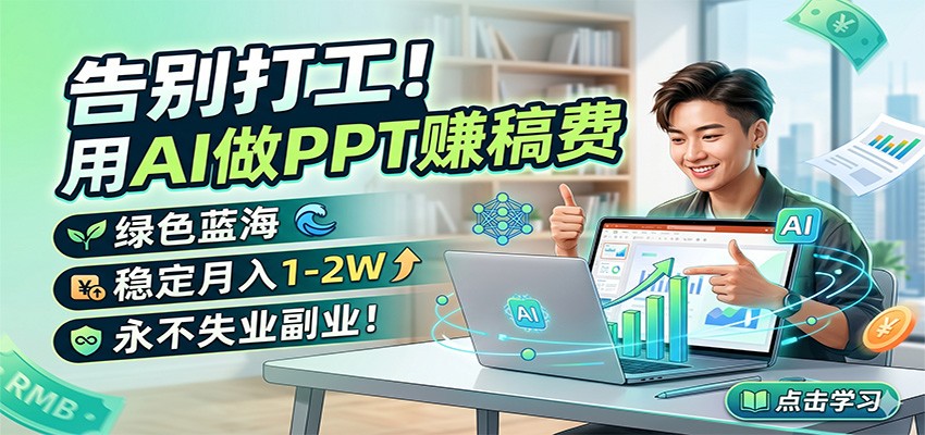 告别打工！用AI做PPT赚稿费，绿色蓝海，稳定月入1-2W，永不失业副业！| 网创圈