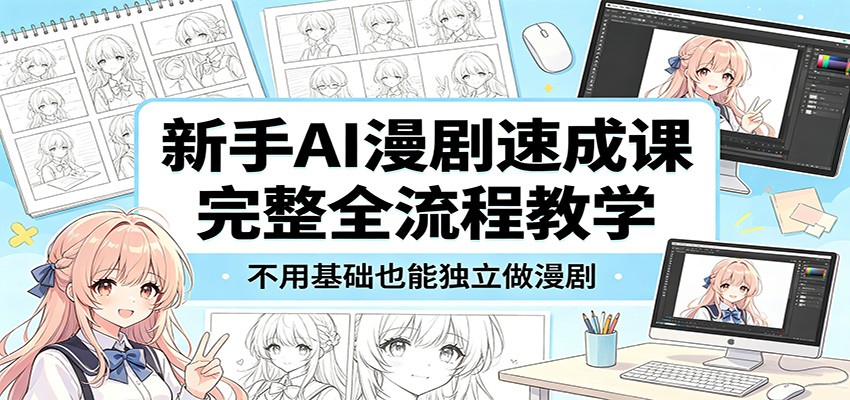 新手AI漫剧速成课：完整全流程教学，不用基础也能独立做漫剧| 网创圈