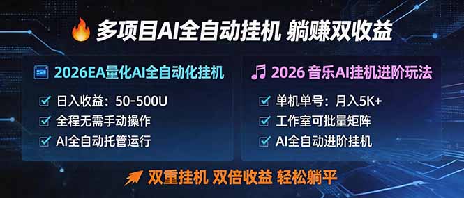 多项目AI自动挂机玩法：双重挂机，双倍收益，轻松躺平| 网创圈