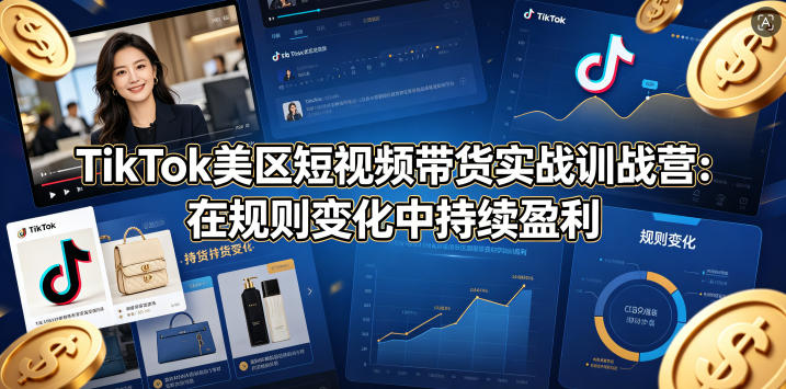 TikTok美区短视频带货实战训战营：在规则变化中持续盈利| 网创圈