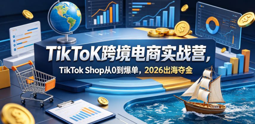 TikToK跨境电商实战营，TikTok Shop从0到爆单，2026出海夺金| 网创圈