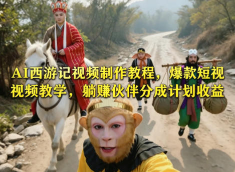 AI西游记视频制作教程，爆款短视频教学，躺賺伙伴分成计划收益| 网创圈