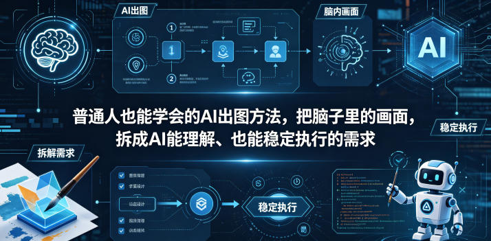 普通⼈也能学会的AI出图⽅法，把脑子里的画面，拆成AI能理解、也能稳定执行的需求【文档】| 网创圈