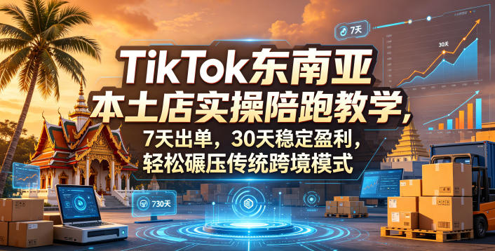 TikTok东南亚本土店实操陪跑教学,7天出单,30天稳定盈利,轻松碾压传统跨境模式| 网创圈