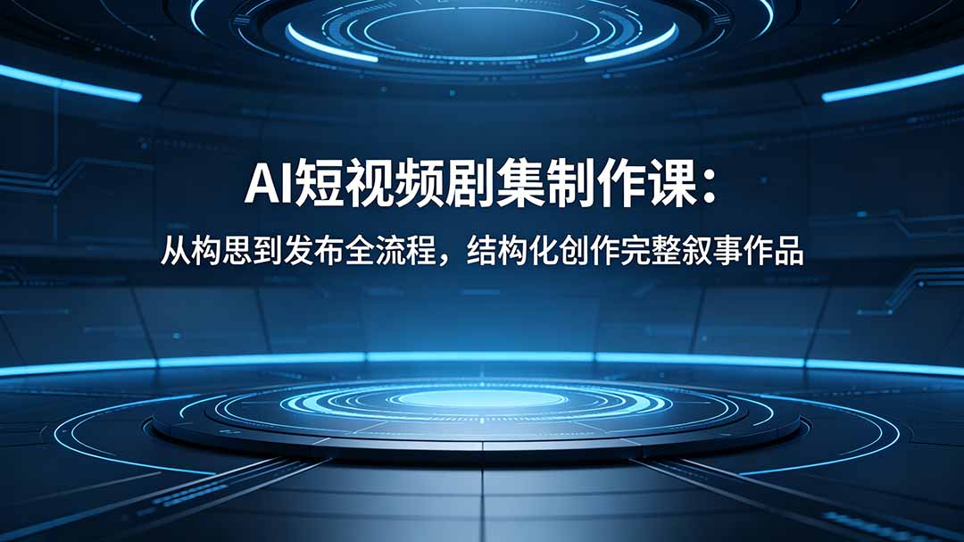 AI短视频剧集制作课：从构思到发布全流程，结构化创作完整叙事作品| 网创圈