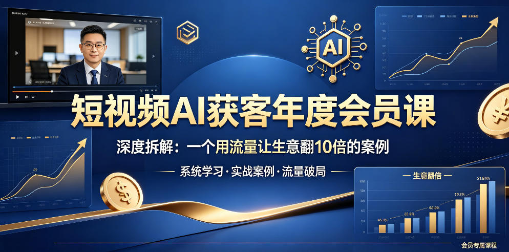 短视频AI获客年度会员课，深度拆解，一个用流量让生意翻10倍的案例| 网创圈