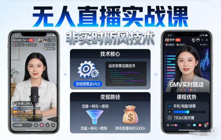 宝子哥无人直播实战课，非实时防风技术，聚焦抖音快手等平台直播带货，轻松开启直播变现之路(更新2026年5月17日)| 网创圈