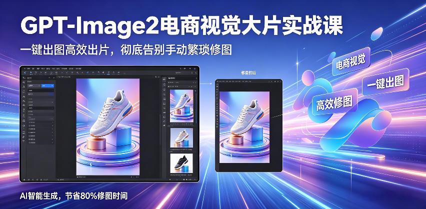 GPT-Image2电商视觉大片实战课，一键出图高效出片，彻底告别手动繁琐修图| 网创圈