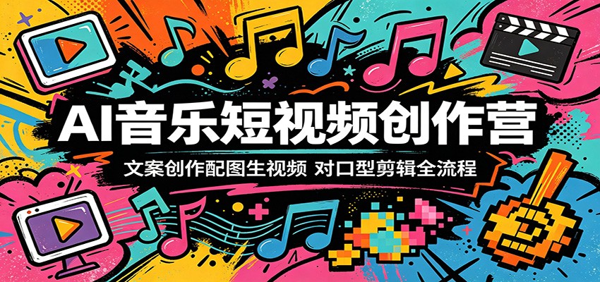 AI音乐短视频创作营：文案创作配图生视频，对口型剪辑全流程| 网创圈