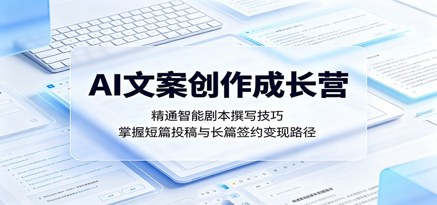 AI文案创作成长营：精通智能剧本撰写技巧，掌握短篇投稿与长篇签约变现路径| 网创圈