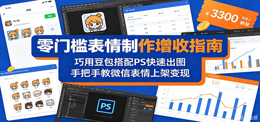 零门槛表情制作增收指南：巧用豆包搭配 PS 快速出图，手把手教微信表情上架变现| 网创圈