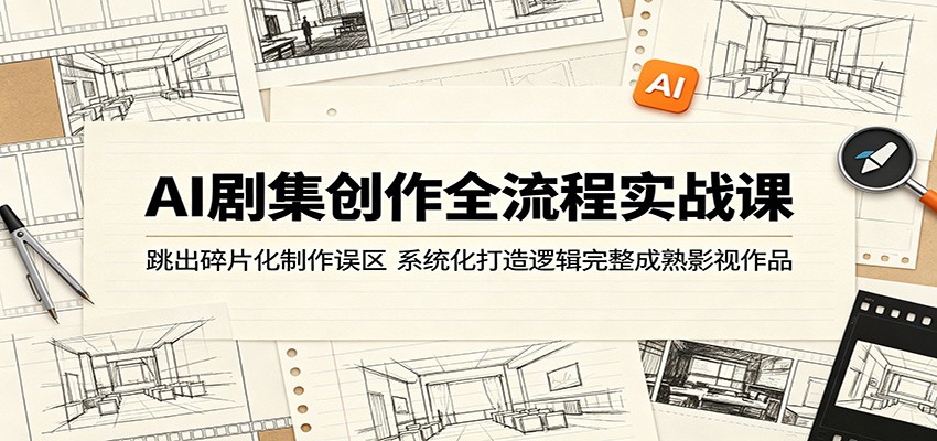 AI剧集创作全流程实战课：跳出碎片化制作误区，系统化打造逻辑完整成熟影视作品| 网创圈
