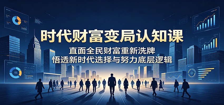 时代财富变局认知课：直面全民财富重新洗牌，悟透新时代选择与努力底层逻辑| 网创圈
