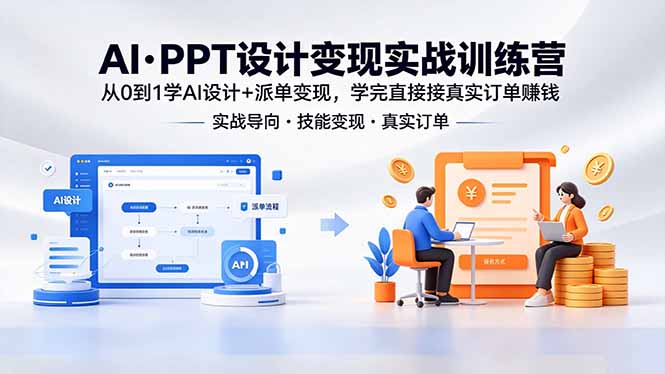 AI·PPT设计变现实战训练营，从0到1学AI设计+派单变现，学完直接接真实订单赚钱| 网创圈