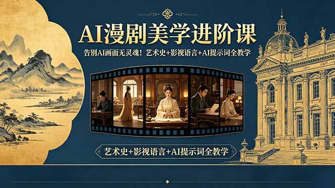 告别AI画面无灵魂！AI漫剧美学进阶课，艺术史+影视语言+AI提示词全教学| 网创圈