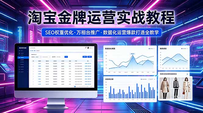 2026 淘宝金牌运营实战教程，SEO权重优化万相台推广，数据化运营爆款打造全教学| 网创圈
