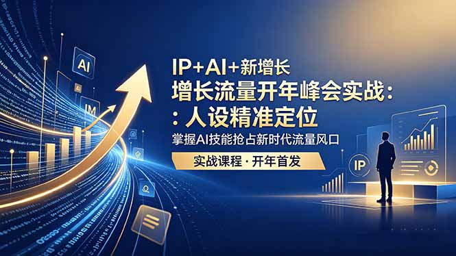 IP+AI+新增长 流量开年 峰会实战：人设精准定位 掌握AI技能抢占新时代流量风口| 网创圈