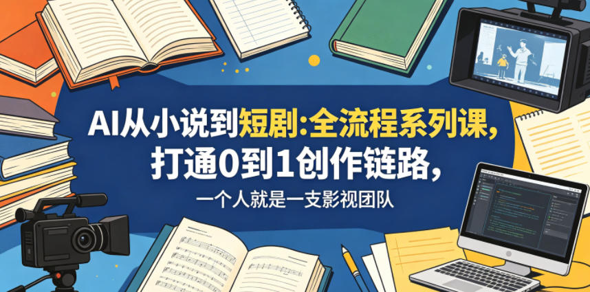 AI从小说到短剧全流程系列课，打通0到1创作链路，一个人就是一支影视团队| 网创圈